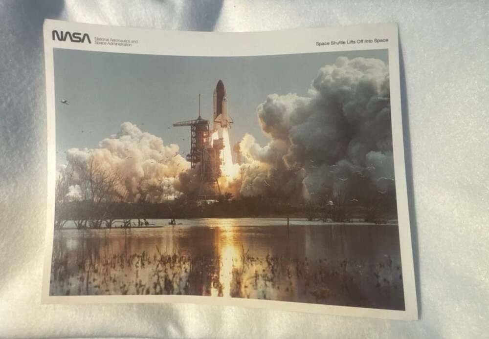 Vintage NASA Space Shuttle Columbia Lifts Off Into Space 1982 Photo Print HqL-12